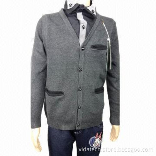 Boy's Cotton Sweater with Collar, Available in Various Sizes, Styles, Colors and Fabric